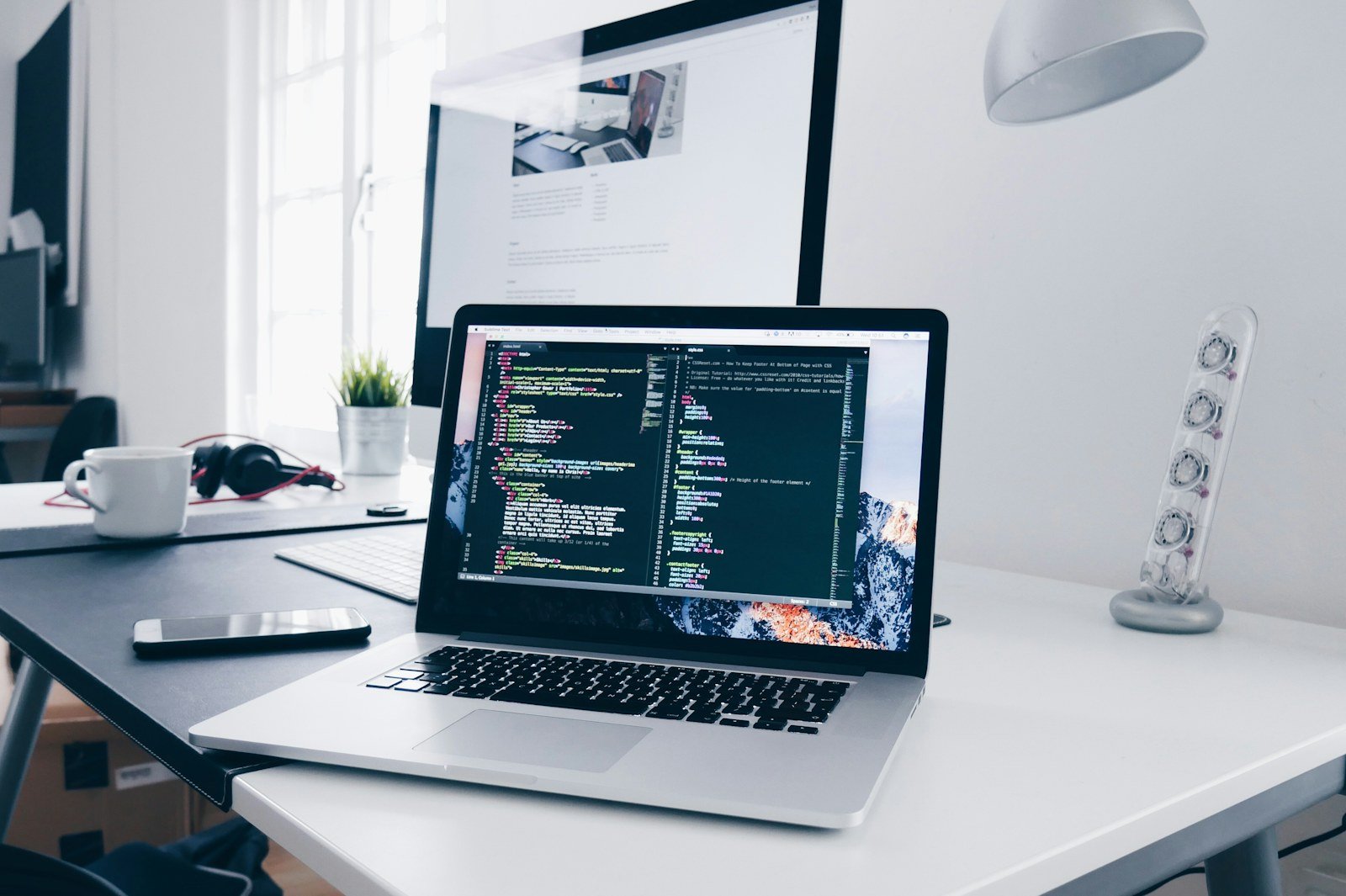 Developer working on a modern web application