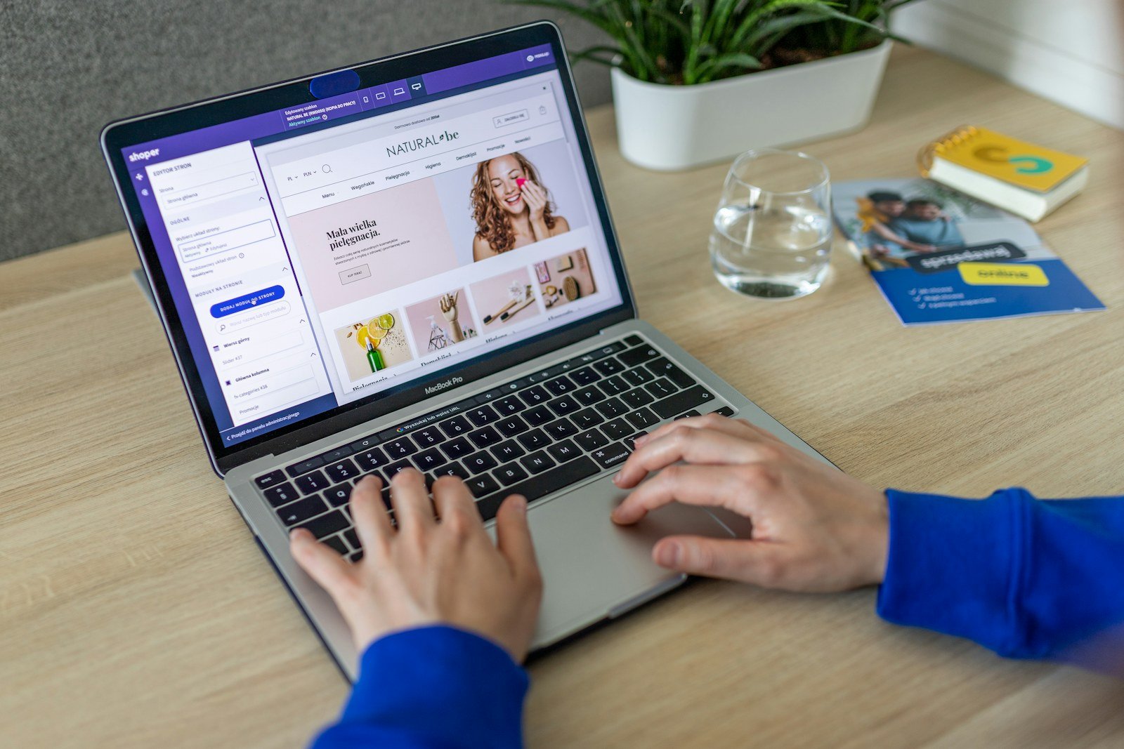Ecommerce website being developed on a laptop